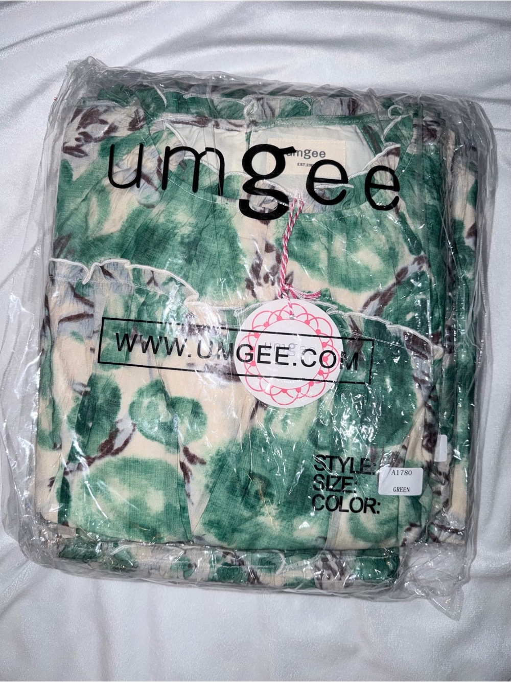 Umgee Green Floral Ruffle Tiered Dress - Picture 3 of 3